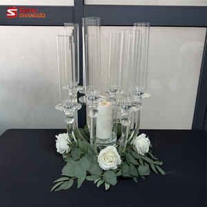Décoration de mariage d'usine, décor de fête de mariage de luxe, centre de table en cristal, <span class=keywords><strong>chandelier</strong></span>, pilier, tube - Product Image 2