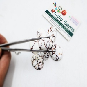 พลอยแจสเปอร์รูปทรงคาโบชองสีขาวลายประณีตระดับพรีเมียม  คุณสมบัติพิเศษ ได้รับการรับรองจากผู้ตรวจสอบอิสระ ไม่มีรูเจาะ - Product Image 6