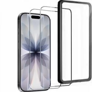 ฟิล์มกระจกนิรภัยแบบกำหนดเองสำหรับ iPhone 17 แพ็ค 2 ชิ้น ความแข็ง 9H ป้องกันหน้าจอสำหรับ iPhone 17 ป้องกันฟองอากาศ ใช้งานร่วมกับเคสได้ - Product Image 1