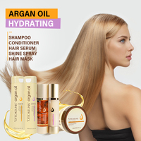 Traitement hydratant à l'huile d'argan sans sulfate Shampooing et après-shampooing Masque Sérum Huile Ensemble de soins capillaires
