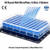 Autres fournitures de laboratoire Produits médicaux jetables 0.45ml 96 Microplaque ronde avec fond en V
