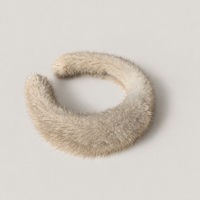 Bandeau en fourrure de vison véritable pour femme, large et moelleux, accessoire de mode haut de gamme pour l'hiver