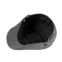 Casquettes pour hommes et femmes en Tweed à chevrons Casquettes de gavroche Classe Vintage Chapeau plat réglable Usage quotidien Britannique lvy Gatsby Béret de conduite