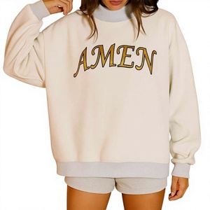 <b>Top</b> Quality Heavyweight Autumn/Winter Custom Printed Polyester/Cotton Oversized Mock Neck Sweatshirt for Women`s - Product Image 3