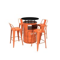 Ensemble de meubles de bar en métal vintage industriel, table de bar et tabourets de bar pour pub, café, KTV, barbecue, salle de sport, logo personnalisé OEM