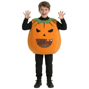 Costume de citrouille d'Halloween pour enfants, tenue de cosplay avec chapeau et sac à bonbons pour fête costumée d'enfants - Product Image 3