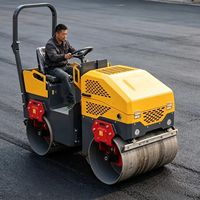 Compacteur routier vibrant à double tambour, mini-compacteur tandem à tambours en acier pour le compactage de l'asphalte et du sol