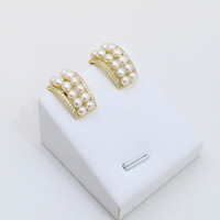 Boucles d'oreilles clous vintage en argent perlé avec perles d'eau douce naturelles pour filles, accessoires parfaits pour un anniversaire