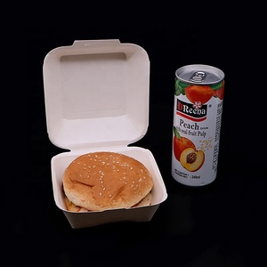 Tùy chỉnh Burger hộp không thấm mỡ thực phẩm dùng một lần cấp Takeaway Hamburger bao bì giấy vỏ sò Burger hộp - Product Image 2