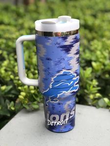 Tasses de voyage personnalisées à impression Cowboys de l'équipe de football 40oz gobelets Cowboys en acier inoxydable avec poignée - Product Image 4