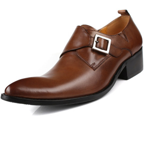 Chaussures modernes en cuir à enfiler, bout pointu, doublure respirante, soutien de la voûte plantaire, semelle extérieure en caoutchouc imperméable, résistantes à l'usure, mode masculine - Product Image 1