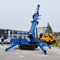 Petites grues sur chenilles de 3 et 5 tonnes Grues araignées électriques mobiles télécommandées avec une hauteur de levage de 14 mètres
