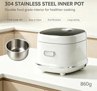 Cuisinière à riz électrique et multicuiseur avec cuiseur vapeur en acier inoxydable, boîtier en plastique pour usage domestique