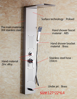 Panneau de douche mural pas cher en acier inoxydable 304, 4 fonctions avec jet de massage