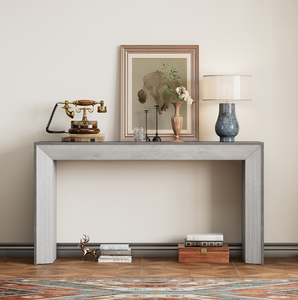 Elegant Modern <b>Console</b> Table Fireplace Simple Functional High Quality Veneer Top for Living Room Durable Panel Construction - Product Image 6