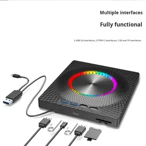 <span class=keywords><strong>Graveur</strong></span> de <span class=keywords><strong>DVD</strong></span> multifonctionnel 7 en 1 Lecteur optique externe USB avec cache de 4 Mo Type de plateau pour ordinateur portable - Product Image 4