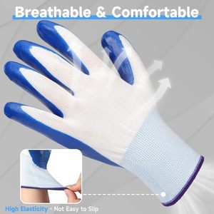 Guantes de Trabajo de Nitrilo GLOVEMAN, Guantes de Protección de Seguridad con Recubrimiento de Nitrilo, Agarre Firme, para Trabajo, Jardinería, Pesca - Product Image 3