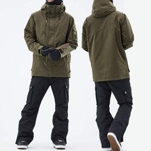Olive <strong>Green</strong> <strong>Ski</strong> Snowboard <strong>Jacket</strong> - Hoodie Waterproof Windproof for Skiing - Product Image 1