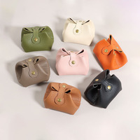 Mini porte-monnaie en cuir PU, style japonais-coréen, pochette à fermoir pour pièces de monnaie, sac de rangement multi-usages pour écouteurs, rouge à lèvres, clés