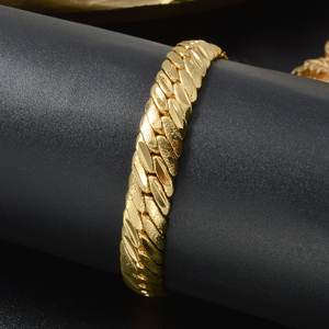 Zeadear flat interwoven textured <b>copper</b> polished personnalisé men women fashion party wholesale 18k gold plated chain <b>bracelet</b> - Product Image 1