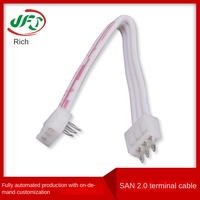 Câble connecteur droit carte-carte 1007-24AWG, pas de 20 mm, SAN2P, fil terminal rouge et noir sans conducteur/isolation pour PCB
