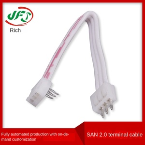 Cable Conector Recto de Placa a Placa 1007-24AWG con Paso de 20mm SAN2P Rojo y Negro, Cable Terminal sin Conductor/Aislamiento para PCB - Product Image 3