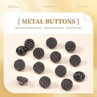 Boutons classiques en alliage de zinc gaufré à motif quadrillé, boutons à coudre en métal à motif à carreaux pour chemises, t-shirts et chemisiers