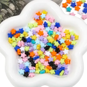 BSD650 Bead Manufacturer Wholesale Acrylic Beads Fashion Solid Color Star Beads for DIY Necklace Bracelet Jewelry Making Charms