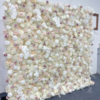 Promise 8x8ft extérieur fleur jaune artificielle mur enroulable mur pour la décoration de scène de fête de mariage