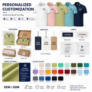 Custom Logo 100% Polyester Premium Pique Business Polo Shirt Unisex Tipping Collar Moisture Wicking Wholesale 23 Colors Avocado - Product Image 5