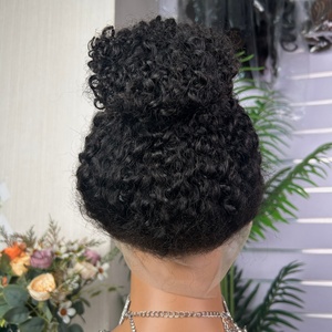 Hot Selling 360 Lace Kinky Curly Glueless Wig 100% Remy Human Hair Brazilian 200% Density Pre Plucked No Shedding - Product Image 3