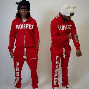 Sweat à capuche intégral personnalisé Yingling, coupe ample, imprimé, survêtement, automne, polaire technique écologique, coupe-vent pour homme - Product Image 1