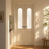 Porte intérieure en bois massif en caoutchouc pour chambre à coucher, portes en bois massif pour la sécurité de la maison, portes en bois pour chambre à coucher
