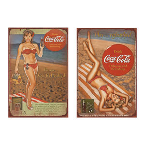 لوحات عتيقة بطباعة قديمة, لوحات عتيقة معدنية بعلامة كولا ، حرف يدوية ، فن حائطي ، تصلح للحانة والكافيهات - Product Image 6
