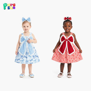 Gaun pesta musim panas tanpa lengan untuk anak perempuan dengan motif kupu-kupu besar, logo dapat dipesan khusus, gaun anak-anak musim panas - Product Image 2