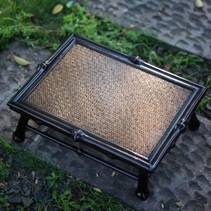 Bamboo <b>Tea</b> <b>Tray</b> Mini Table Lacquered Handmade Serving <b>Tray</b> For <b>Tea</b> Dry Brewing Residential Use - Product Image 4