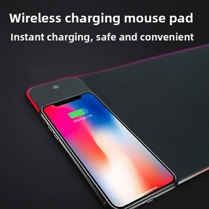 Alfombrilla de Ratón para Juegos y Oficina, Antideslizante, Gruesa, con Carga Inalámbrica para Teléfono Móvil, con Cable USB de 1.8m, Venta al Por Mayor - Product Image 1