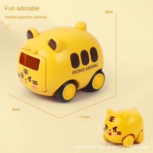 Zhiqu Unisex Push Toy Car per bambini nuovo disegno di cartone animato di espulsione di inerzia di un anno bambino di giro giocattolo di plastica azionato a batteria - Product Image 6