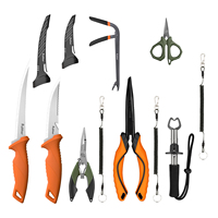 Ensemble d'outils de pêche en eau salée professionnels en acier inoxydable imperméable de 10 pièces, couteau de pêche, pinces, ciseaux, dégorgeoir