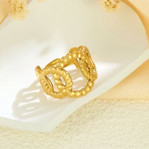 Anillo de Dedo Apilable Geométrico Chapado en Oro de Acero Inoxidable Vintage para Mujer, Anillo de Nudillo Geométrico con Cadena, Regalo - Product Image 3