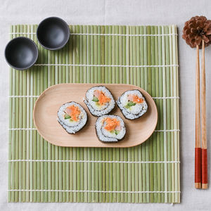 Estera cuadrada de bambú, 24x21cm, rollos de <span class=keywords><strong>sushi</strong></span> verdes, herramienta de cocina reutilizable antiadherente <span class=keywords><strong>para</strong></span> <span class=keywords><strong>hacer</strong></span> alimentos - Product Image 6