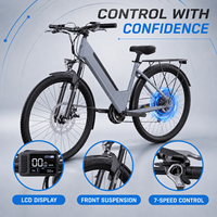 Vélo électrique EC150 US Stock 350w 48v 10.4ah 7 vitesses pour adulte