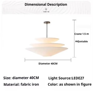 Pháp Retro ánh sáng mặt dây chuyền Bắc Âu cổ điển kem phong cách phòng khách phòng ngủ phòng ăn vải chủ phòng ngủ ánh sáng mặt dây chuyền - Product Image 5