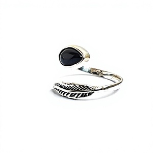 925 <b>Sterling</b> <b>Silver</b> <b>Adjustable</b> Boho Style Black Onyx <b>Ring</b> Handmade Fine Jewelry for Birthday Anniversary Gift Indian - Product Image 3