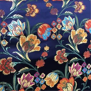 Competitive Price Ready Goods Affordable Price Tulip Pattern Embroidered Jacquard Brocade Fabric for Clothes