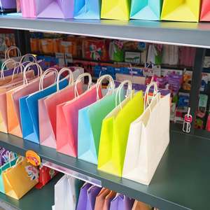 Sac fourre-tout en papier kraft portable multicolore personnalisable, style classique, impression de logo, impression offset, emballage personnalisé - Product Image 2