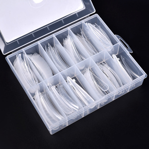 120 pièces de capsules d'extension d'ongles transparentes en ABS, haute ténacité, réutilisables, sans couture, longues, style français, pour pose rapide, pour DIY des ongles - Product Image 6