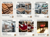 Vintage Ovale Schmuckvitrine mit LED-Beleuchtung und Anpassbarer Farbgebung für Luxus-Einzelhandel und Firmen-Showrooms