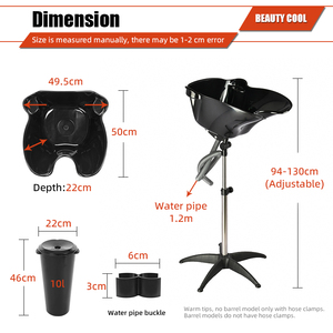 Bac de Lavage de Cheveux Portable en Plastique de Haute Qualité, Mobilier d'Accessoires de Coiffure pour Salons de Beauté et Barbiers - Product Image 3