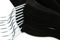 Raytop – cintres en velours floqués noirs antidérapants, vente en gros, gain de place